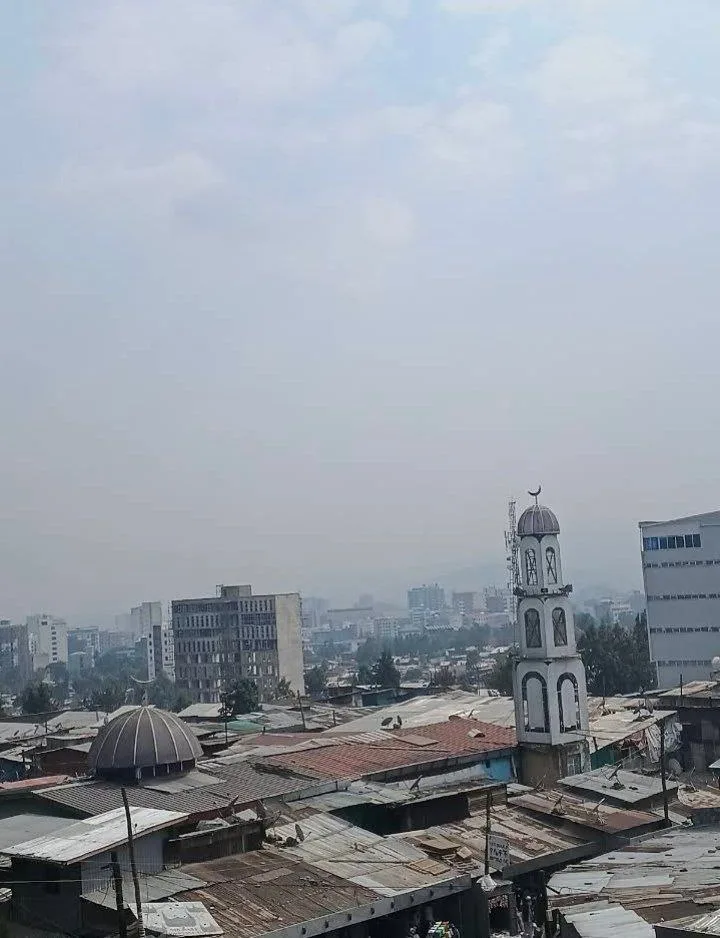 Bayush Mosque minaret above the Merkato neighborhood