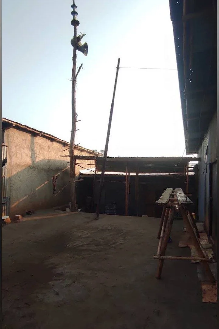 Minaret under construction at Darul Arkem Mosque