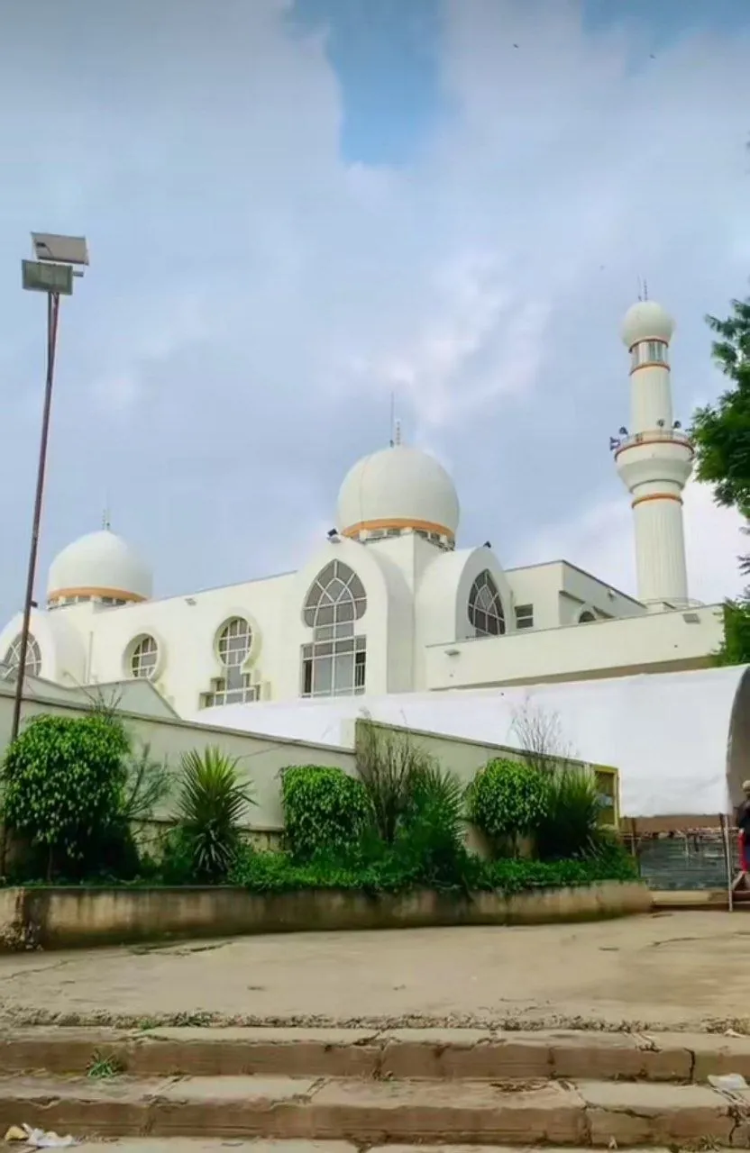 Kera Mosque exterior with its domes and minaret